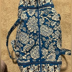 Vera Bradley large duffel bag with blue pattern